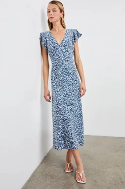 Kenz Dress - Blue Mixed Cheetah