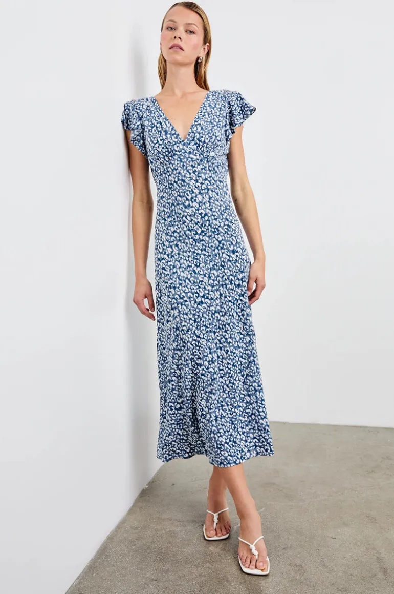 Kenz Dress - Blue Mixed Cheetah