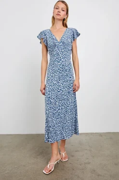 Kenz Dress - Blue Mixed Cheetah
