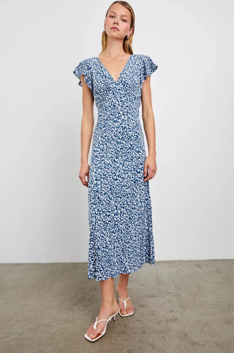 Kenz Dress - Blue Mixed Cheetah