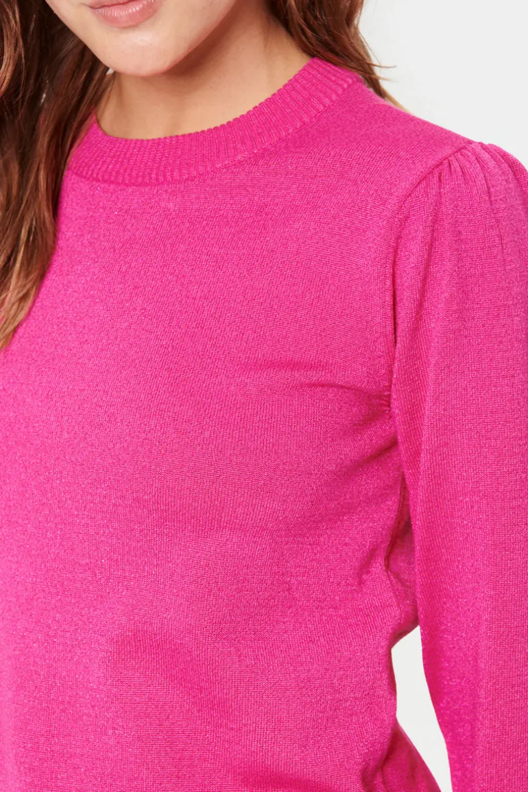 Kila LS Shimmer Pullover - Fuchsia Fedora