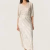 Kitty Skirt - Ancient Scroll metallic print
