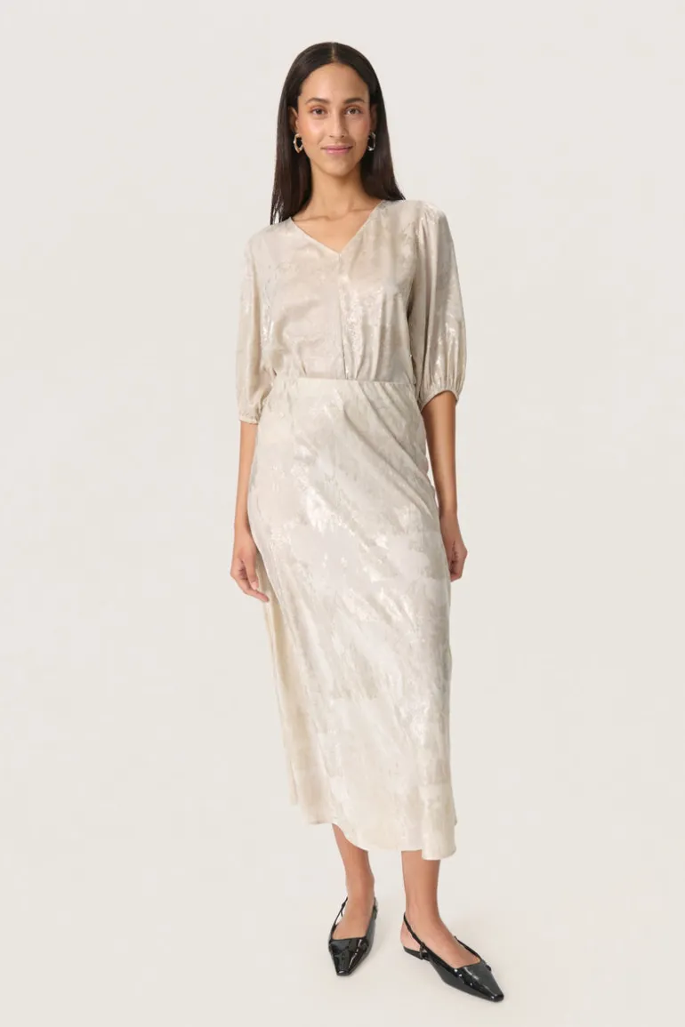 Kitty Skirt - Ancient Scroll metallic print