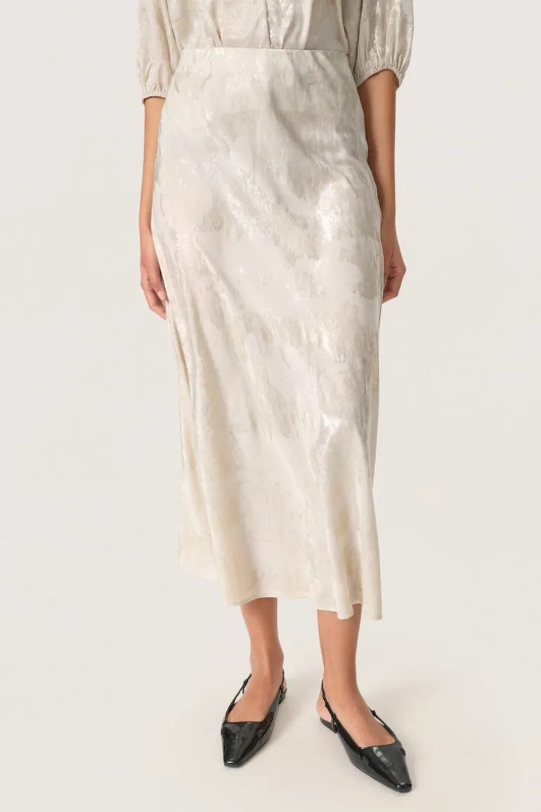 Kitty Skirt - Ancient Scroll metallic print