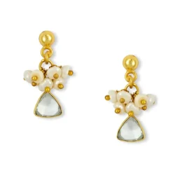 Lacey Charm Earrings - White