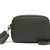 Leather Camera Bag with Tassels - Dark Grey
