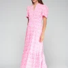 Leila Dress - Pink Fluro Ikat