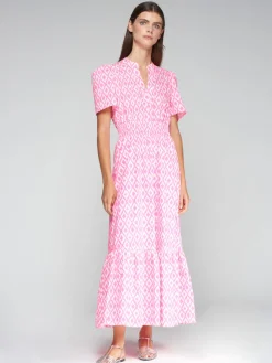 Leila Dress - Pink Fluro Ikat