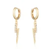 Lightning Hoop Earrings - Gold