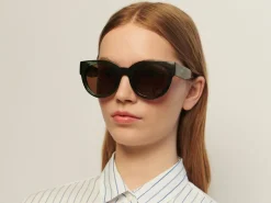 Lilly Sunglasses - Green/Marble Transparent