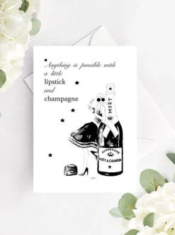 Lipstick & Champagne Card