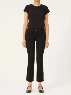 Mara Straight Jean - Black Peached Raw