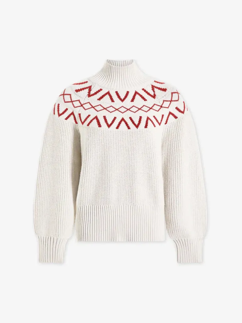 Marcie Fairisle Yoke Knit - Silver Birch