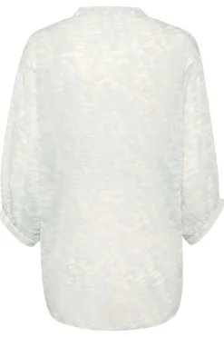 Marta Amily Blouse 3/4 - Silver Blue Stroke Print
