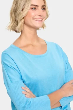 Mila R-Neck Pullover - Ethereal Blue