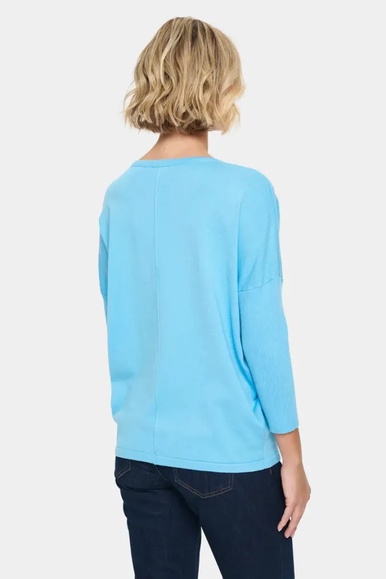 Mila R-Neck Pullover - Ethereal Blue