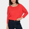 Mila R-Neck Pullover - Flame Scarlet