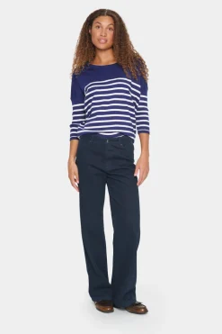 Mila R-neck St. Pullover - Midnight Sail