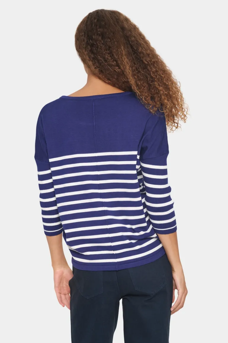 Mila R-neck St. Pullover - Midnight Sail