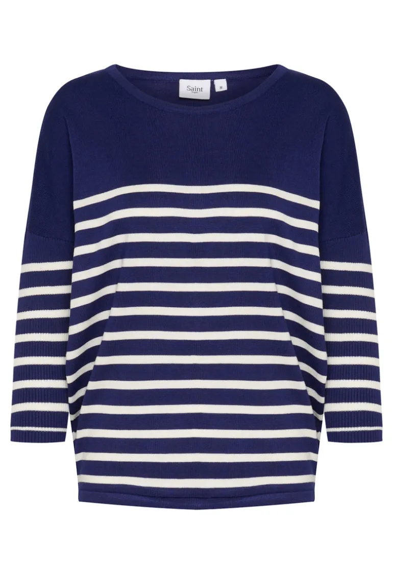 Mila R-neck St. Pullover - Midnight Sail