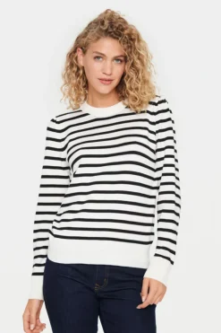 Mila Striped Pullover - Ice