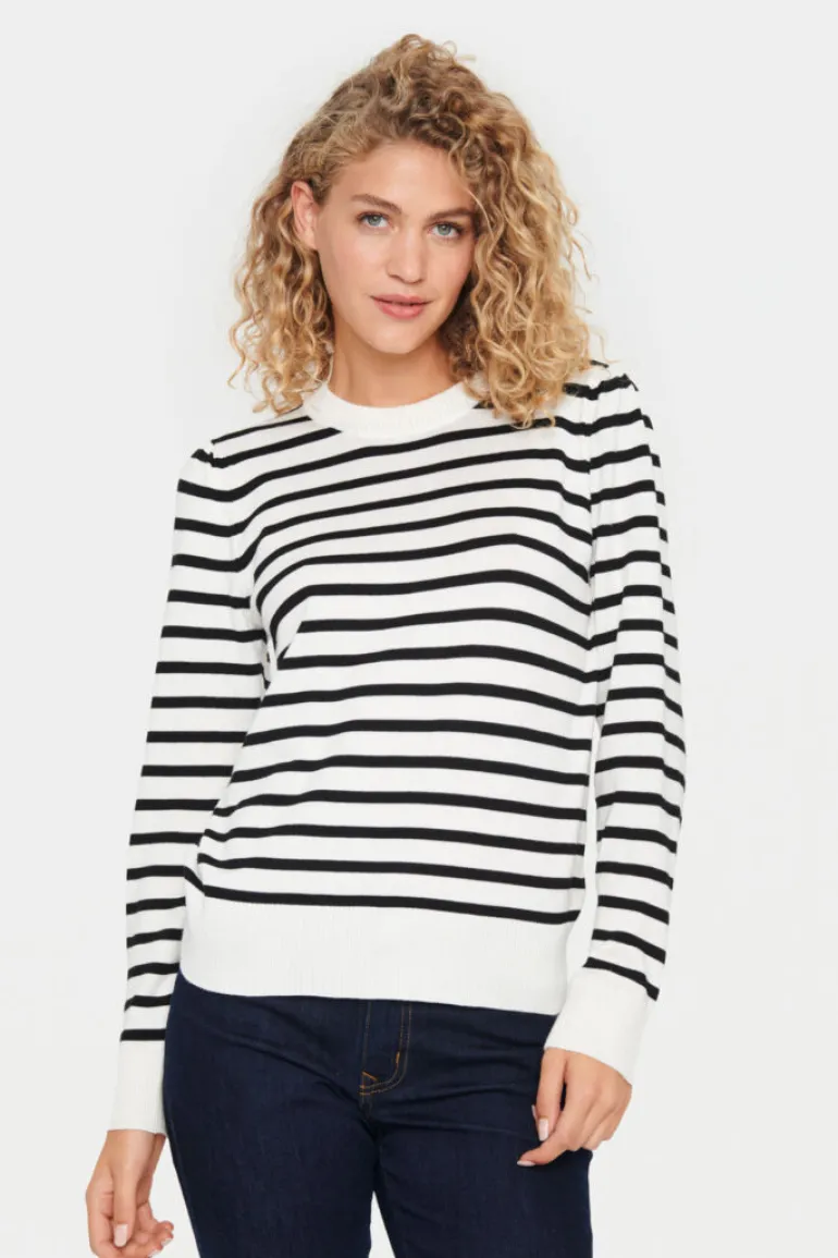 Mila Striped Pullover - Ice