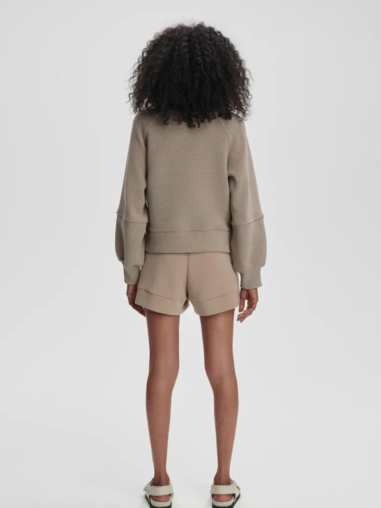Milano Half Zip Sweat - Taupe Marl