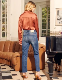 Milo High Waisted Straight Jeans - Denim V239