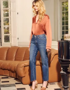 Milo High Waisted Straight Jeans - Denim V239