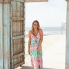 Mixed Print Strappy Dress - Multi