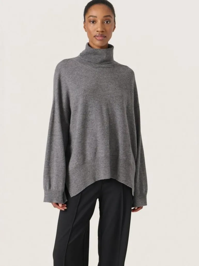 Molina High Neck Pullover LS - Grey Melange
