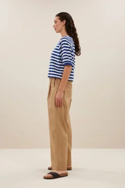 Neva Slub Stripe Top - Kingsblue Slub Stripe