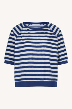 Neva Slub Stripe Top - Kingsblue Slub Stripe