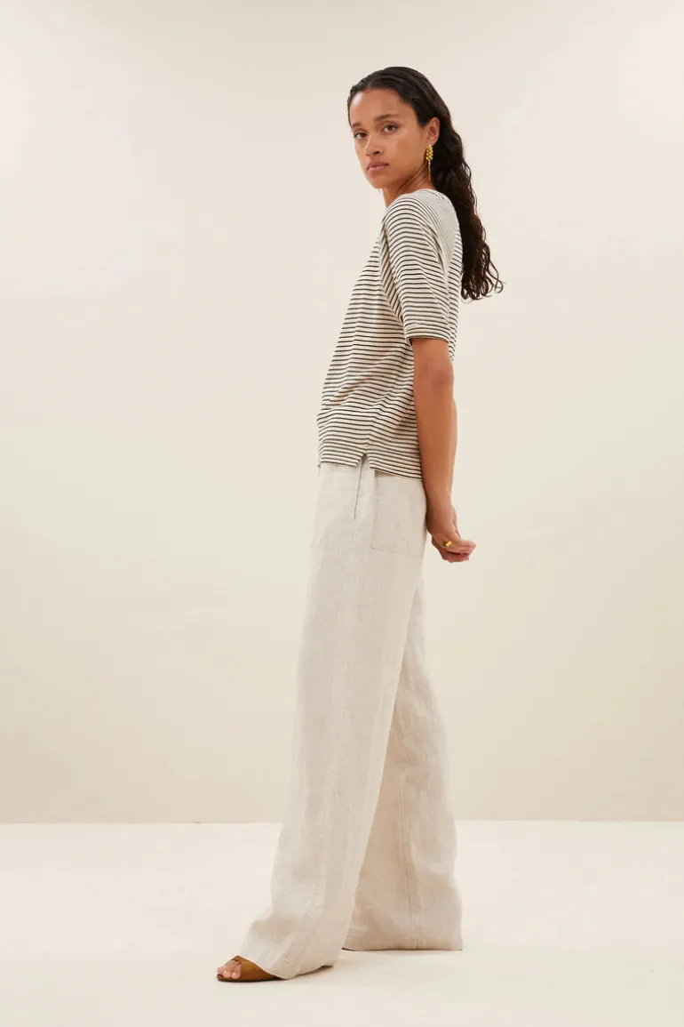 Neva Small Stripe Top - Black Small Stripe