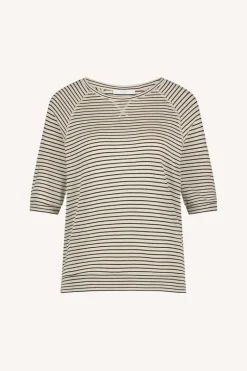 Neva Small Stripe Top - Black Small Stripe
