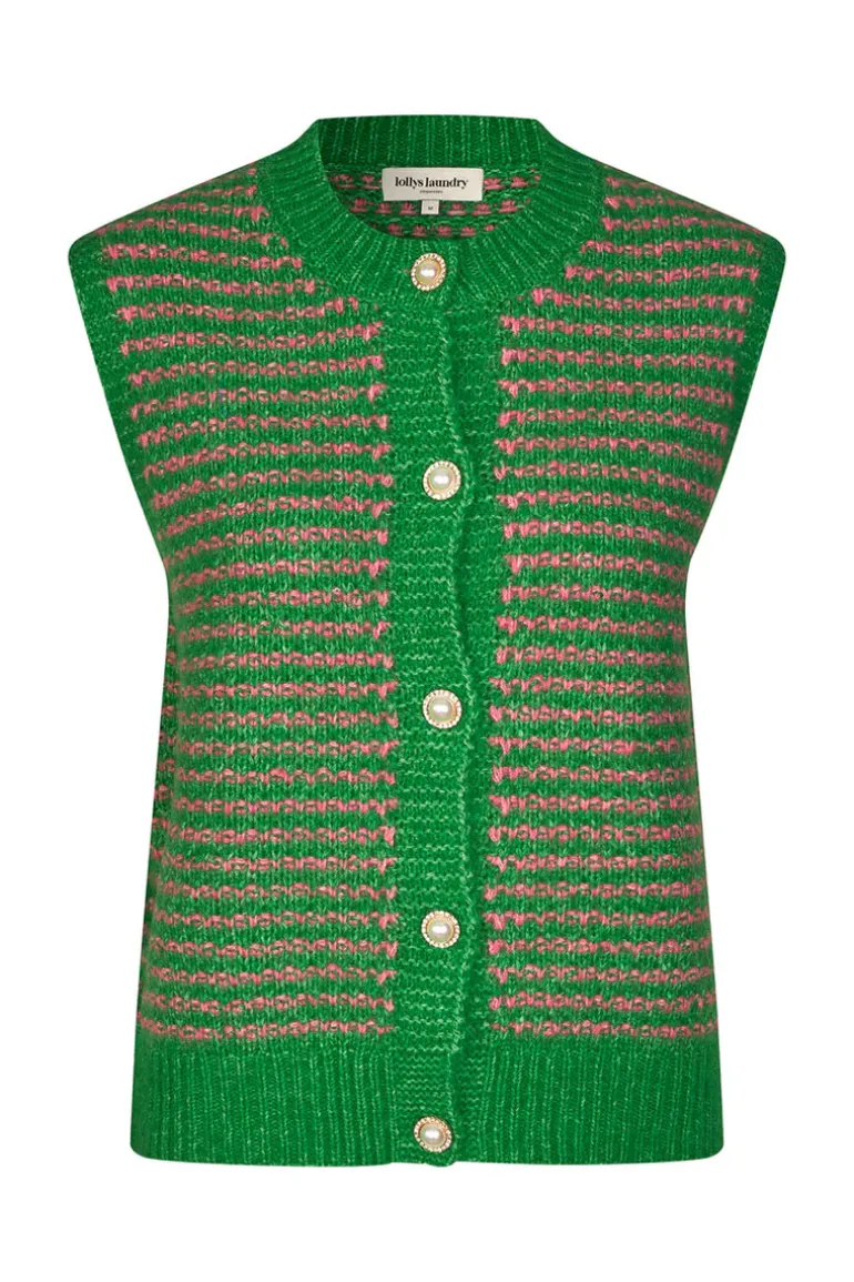 Nynne Knit Vest SL - Green