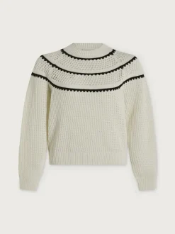Padbury Pointelle Knit Sweater - Egret