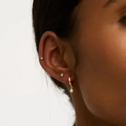Pearl Drop Hoop & Starburst Stud