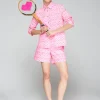 Poline Embroidered Shirt - Fluo Pink Ikat