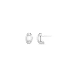 Polished Domed Mini Stud Earring - Silver