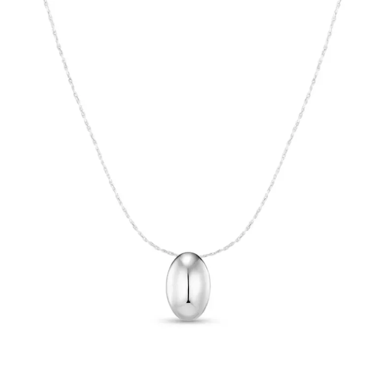 Polished Drop Chain Necklace - Silver