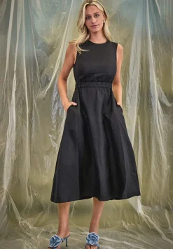Sabbi Midi Linen Dress - Black