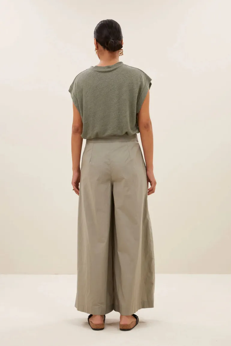 Sagi Poplin Pants - Seagrass