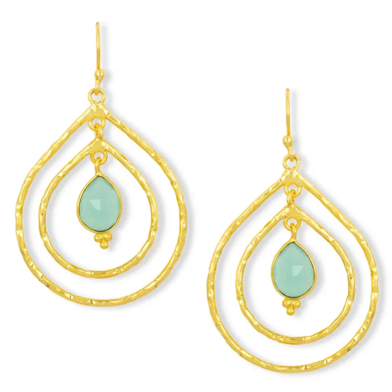 Saskia Earrings Aqua Chalcedony