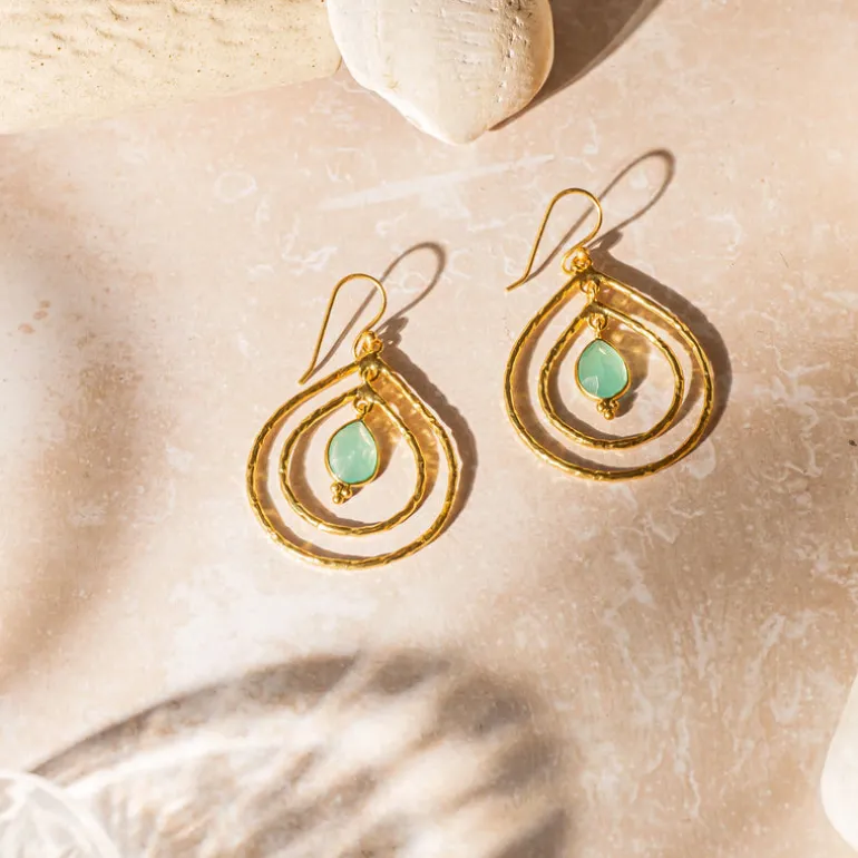Saskia Earrings Aqua Chalcedony