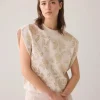 Sequin Sleeveless Sweatshirt - Pebble Beige