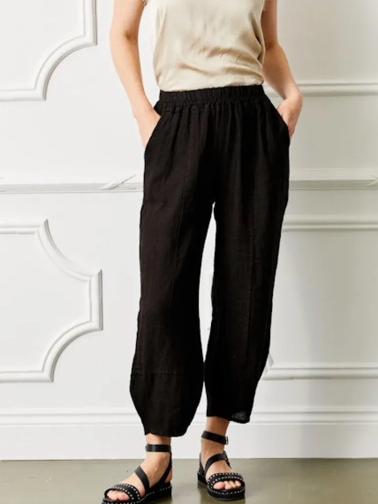 Sicily Linen Pants - Black