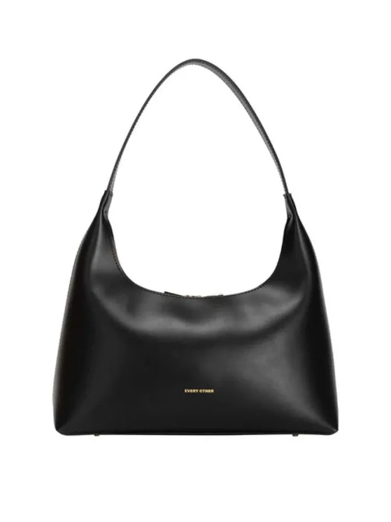 Single Strap A-Line Curved Top Shoulder - Black