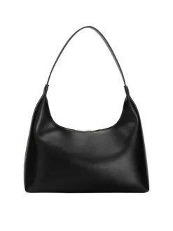 Single Strap A-Line Curved Top Shoulder - Black
