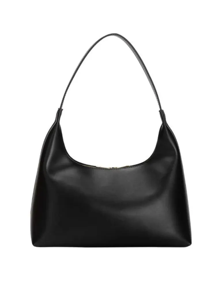 Single Strap A-Line Curved Top Shoulder - Black